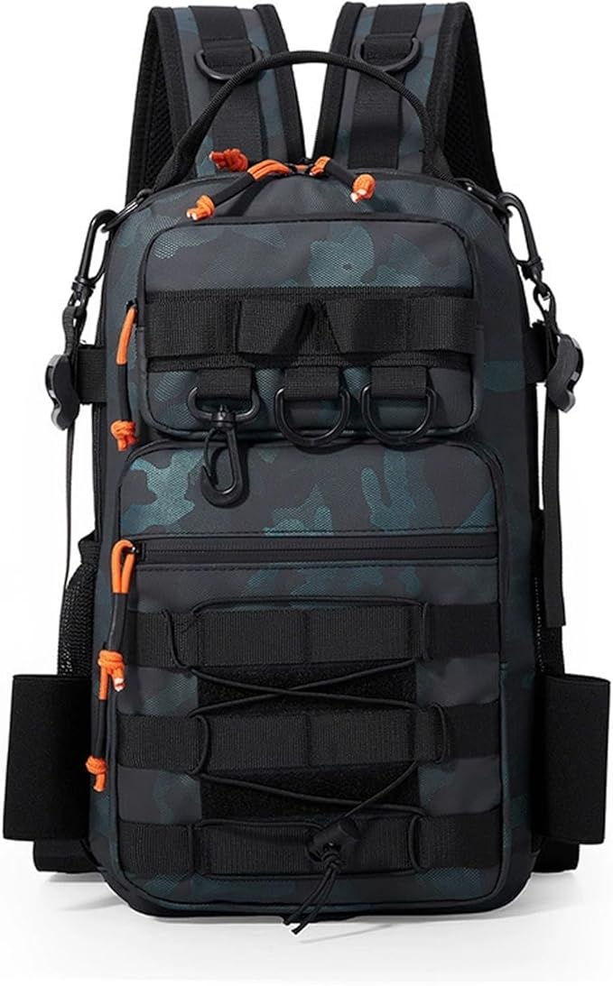 Fishing Backpack With Rod Holder Men's Shoulder Molle Bag Multifunctional Large Capacity for Hiking Travel Fishing(Green)