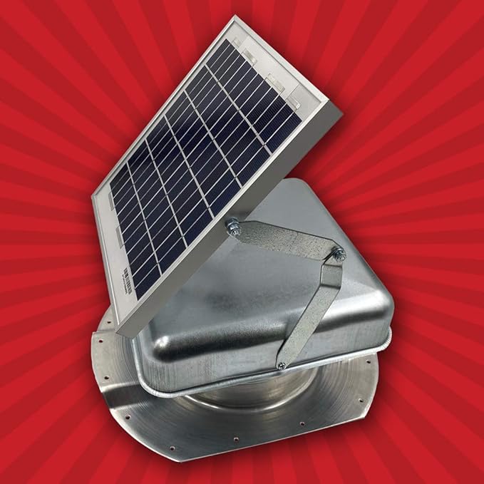 Mega RoofBlaster Adjustable for 3.5” Ribbed Conex Shipping Containers (Galvanized) | Solar Roof Vent | Solar Roof Fan | Shipping Container Exhaust Fan | Get rid of hot air with The Sun's Power