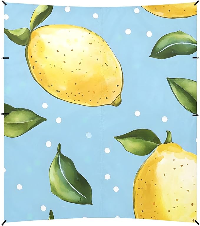 ALAZA Lemon Dot Pattern Beach Tent Sun Shelter Portable Canopy Sunshade for Outdoor Camping Picnics Backyard Fun 10x9 ft