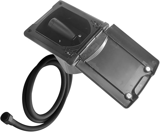 Campers Yacht Shower Box with Cover and 180 Degree Opening Flipping Lid Water Inlet Adapter with Pipe Campers Inlet Adapter