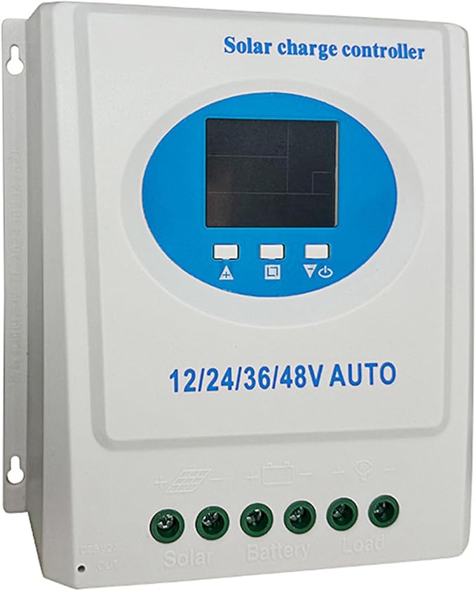 Dioche 120A MPPT Solar Charge Controller with Dual USB Ports - Automatic 12V/24V/36V/48V Adaptation for LeadAcid &amp Lithium Batteries - Smart LCD Display (120A)