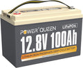 Power Queen 12V 100Ah LiFePO4 Batería 1280Wh Batería de litio con 100A BMS 15000 Ciclos Profundos Soporte en Serie/Paralelo muy Utilizado para Caravanas RV Barco Sistema Solar