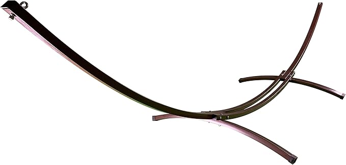 15 Ft Indoor/Outdoor Powder Coated Galvanized Steel Arc Hammock Stand. Strongest Supports Single/Double Hammock Bed.(Brown)