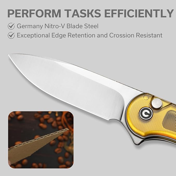 CIVIVI Elementum II Pocket Knife Utility Knife with 2.96 Nitro-V Blade Ultem Handle for Camping Fishing Hunting C18062P-7