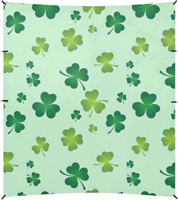 Beach Canopy with Windproof Ropes &amp Sandbags Beach Tent Sun Shade Sun Shelter for Camping Trips Fishing Backyard Fun or Picnics St. Patrick's Day Clover