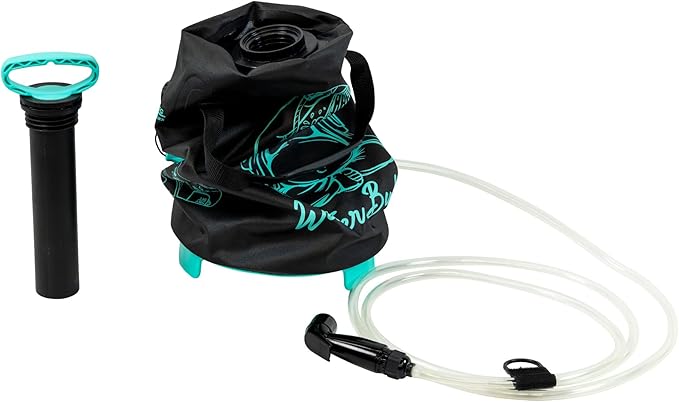 JBL Spearguns Water Buddha Rinse Kit Portable Shower Collapsible Pressurized with Travel Case Shower Head and 7ft Hose Perfect for Camping Beach Hiking and Boating Holds 2.5 Gallons/10 Liters