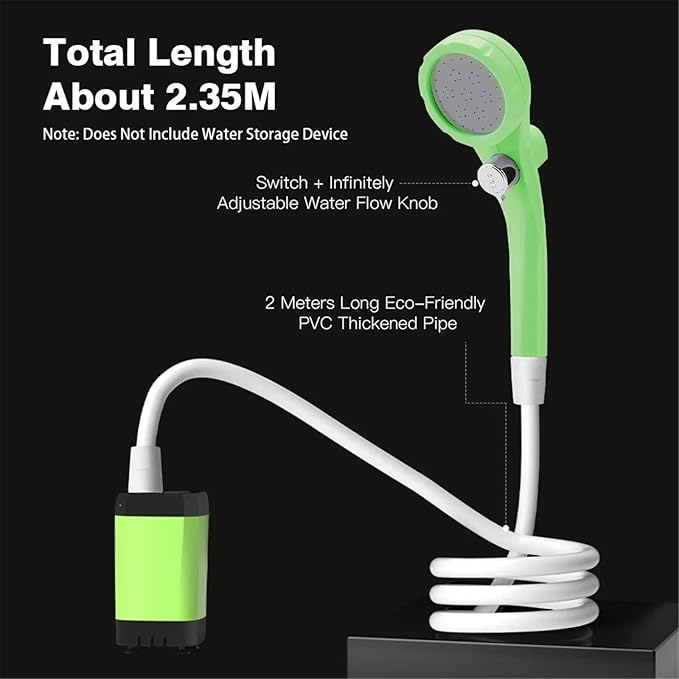 Portable Camping Shower Pump for Traveling: Water Pump with 6000mA Rechargeable Battery &amp Bucket for Family Camping Trip