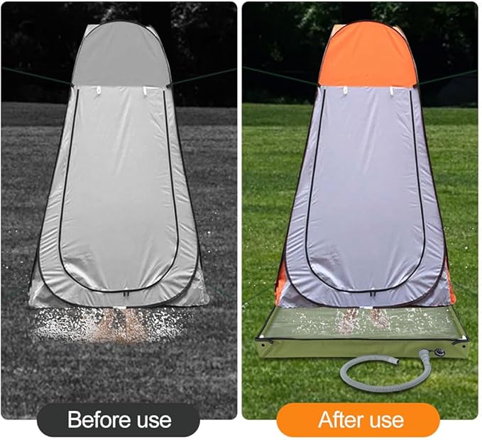 Portable Shower Pan with Drain Hose Foldable Shower Base Outdoor Tent Shower Tray for RV Outdoor Camping Shower Beach Pet Bath