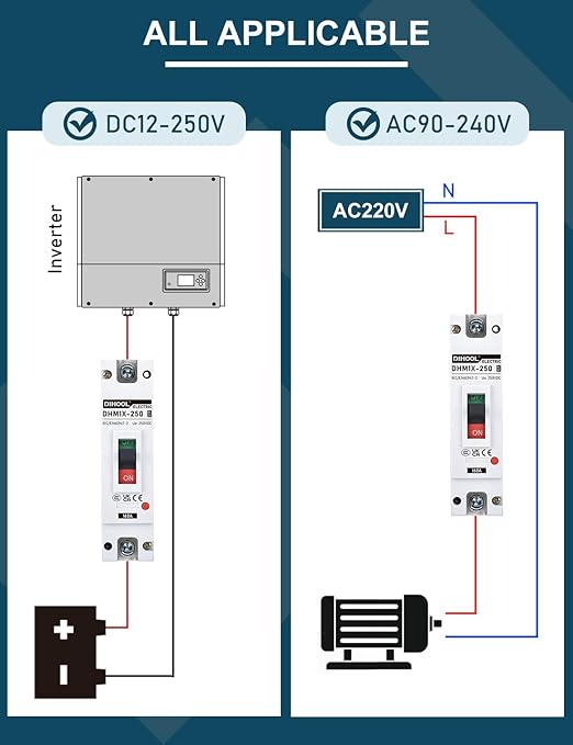 DIHOOL Main 160 Amp DC Circuit Breaker 240V Battery Disconnect Switch Master Switch for Car RV Marine Boat Truck Trolling