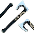 Handmade Carbon Steel Viking Axe with Runes Viking Tomahawk Axe with Handmade Leather Sheath Best Camping Axe