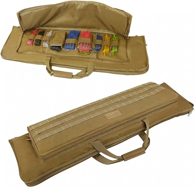 100cm Soft Gear Case Tactical Long Bag with Lockable Zipper and Backpack Strap for Outdoor Hunting 900D Oxford Rod &amp Golf Club Carrier MOLLE System
