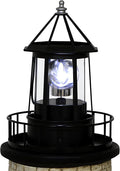 Solar Lighthouse Rotating Light - 360 Degree Light Houses Lamp For Yard IP65 Waterproof Durable Lighthouse Lamps Towers Statue Lights For Outdoor Garden Pathway Patio (Black -Large - Style B)