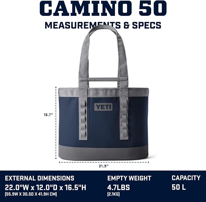 YETI Camino 50 Carryall with Internal Dividers All-Purpose Utility Boat and Beach Tote Bag Durable Waterproof