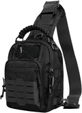 Laser-Cut Tactical Chest Pack Men's Outdoor Crossbody &amp Single-Shoulder Bag Multi-Layer Storage Bag (Black Bag)