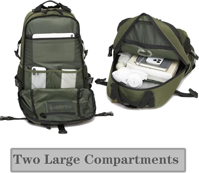 Military Tactical Backpack For Men Laser-Cut Molle Daypack 3 Day for HikingWorkingTravel (black green)