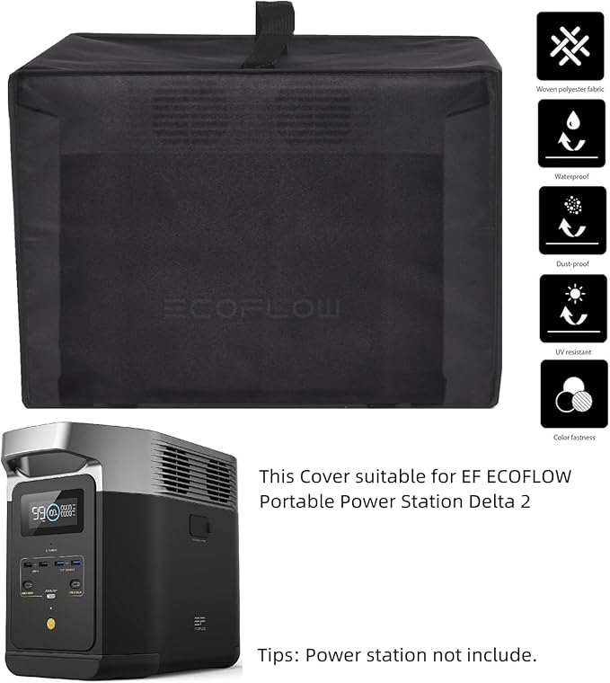 Dust Cover For Portable Power StationHeavy Duty Waterproof Double Layers Compatible With EF ECOFLOW Portable Power Station Delta 2