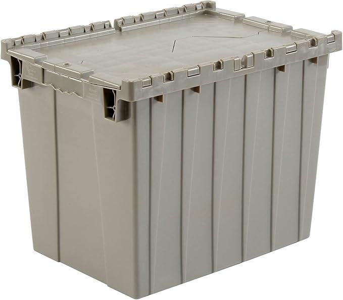 Global Industrial Distribution Container With Hinged Lid 21-7/8x15-1/4x17-1/4 Gray