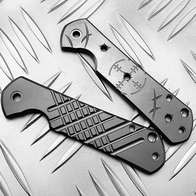 1 Piece Custom Titanium Alloy Scales Fits for SRM 812 CNC Handle Patch DIY Accessory