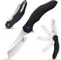 Eafengrow EF919 Folding Knife with Pocket Clip D2 Steel Blade G10 Handle Scales EDC Tool Outdoor Knives for Camping Fishing Hiking(Black)