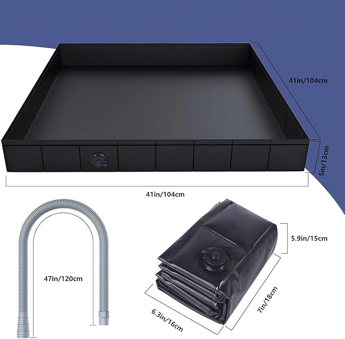 Camping Shower Base with Detachable Drain Pipe Outdoor Shower Mat Collapsible Outdoor Shower for Camping for RV Beach Glamping