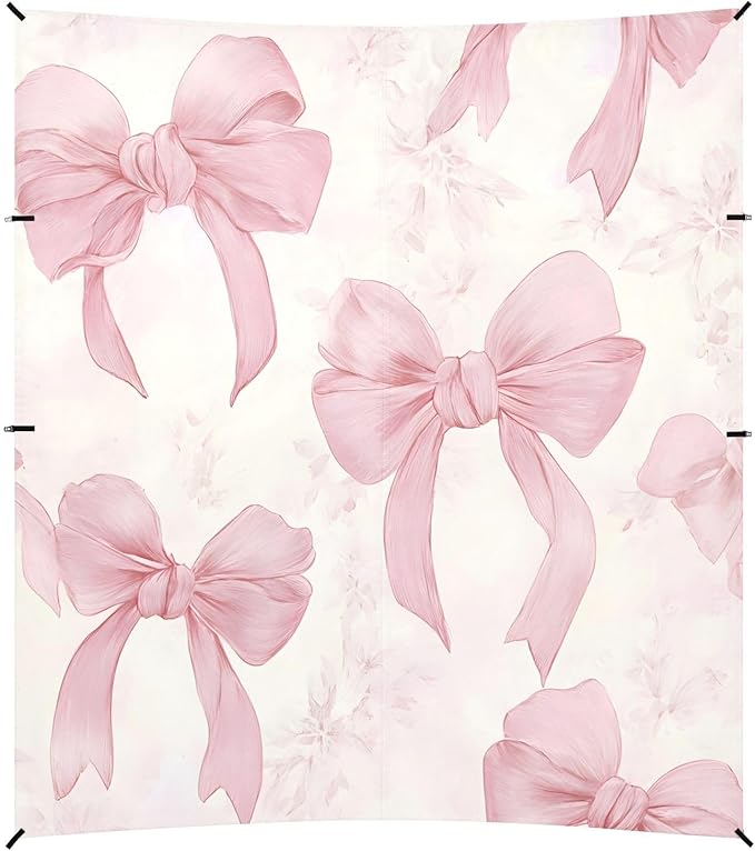ALAZA Bow Knot Pink Pattern Beach Tent Sun Shelter Portable Canopy Sunshade for Outdoor Camping Picnics Backyard Fun 10x9 ft