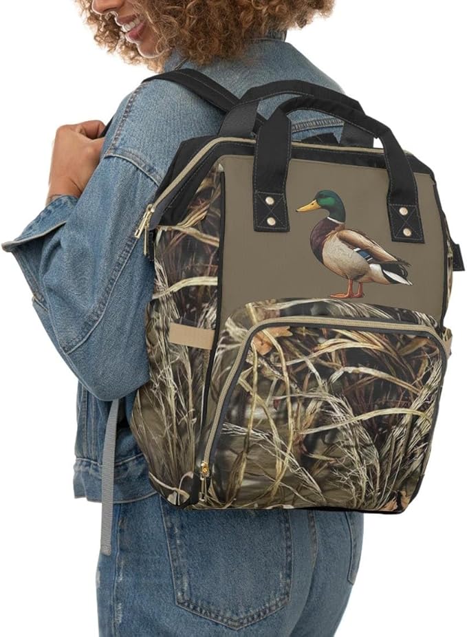 Marsh Camo Backpack/Mallard Duck Camo Diaper bag/Waterfowl Camo Travel bag