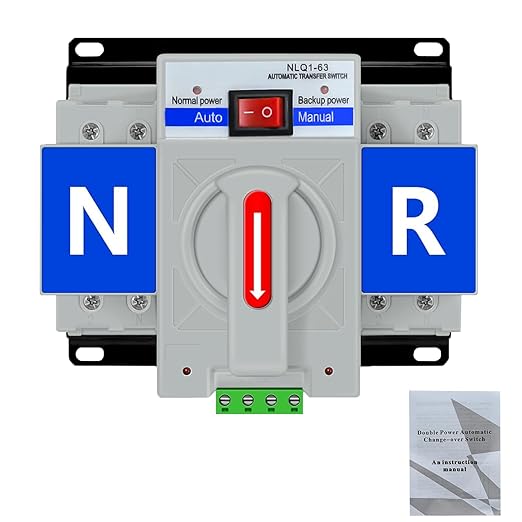110V Dual Power Automatic Transfer Switch 2P 63A CE Certified ATS Generator Changeover Switch 50Hz/60Hz