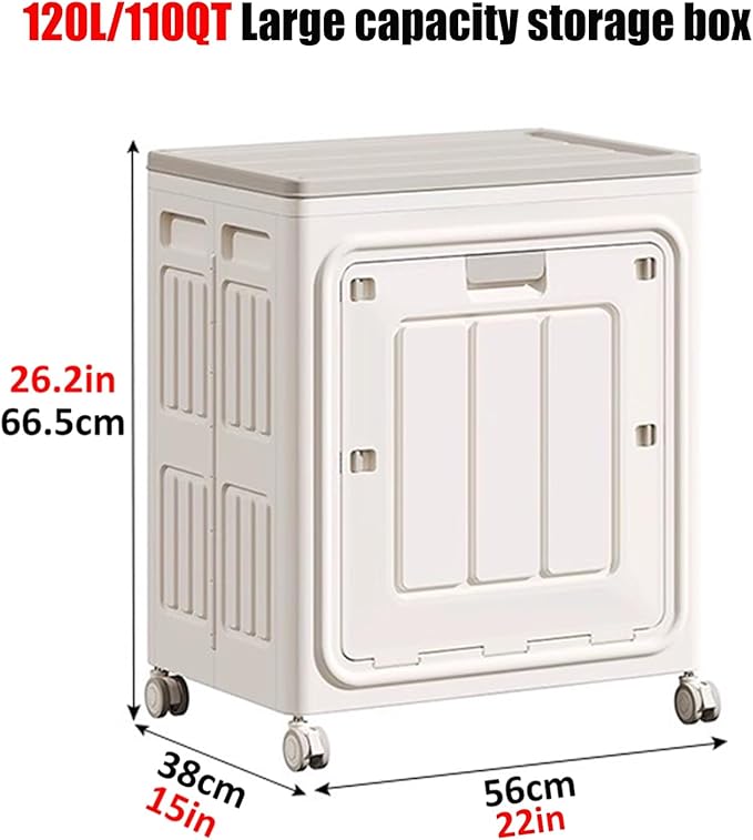 Folding Plastic Storage Box Large Capacity Clothes Blanket Storage Bin With Lid And Wheels Closet Organizer And Storage Containers For Home Office Dormitory ﻿(Style2)