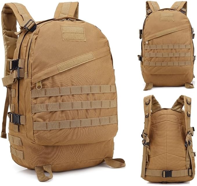Tactical Backpack Military Molle Hiking 36-55L Camouflage outdoor sports bag tri-sand