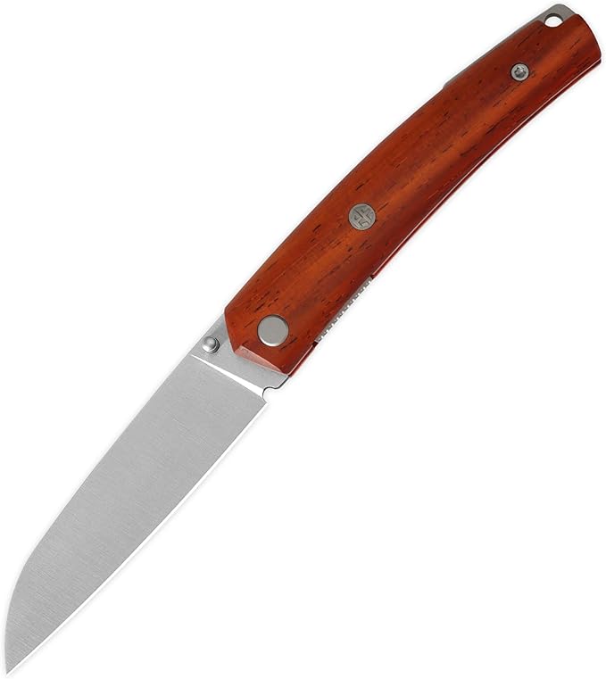 Petrified fish PF719 Folding Knife3.38 14C28N Steel Blade G10 Handle Thumb Stud Liner lock Pocket knife (Cocobolo Wood Satin)