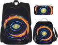 3pcs Backpack Sets Space Spiral Cosmic Energy Printed Backpacks Set With Lunch Bag Pencil Pouch