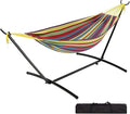 TrailBlaze Double Hammock with Stand Heavy Duty Portable Steel Hammock Set for Outdoor and Indoor Use 500lb Capacity Includes Carrying Bag Space Saving DesignQuick Assembly