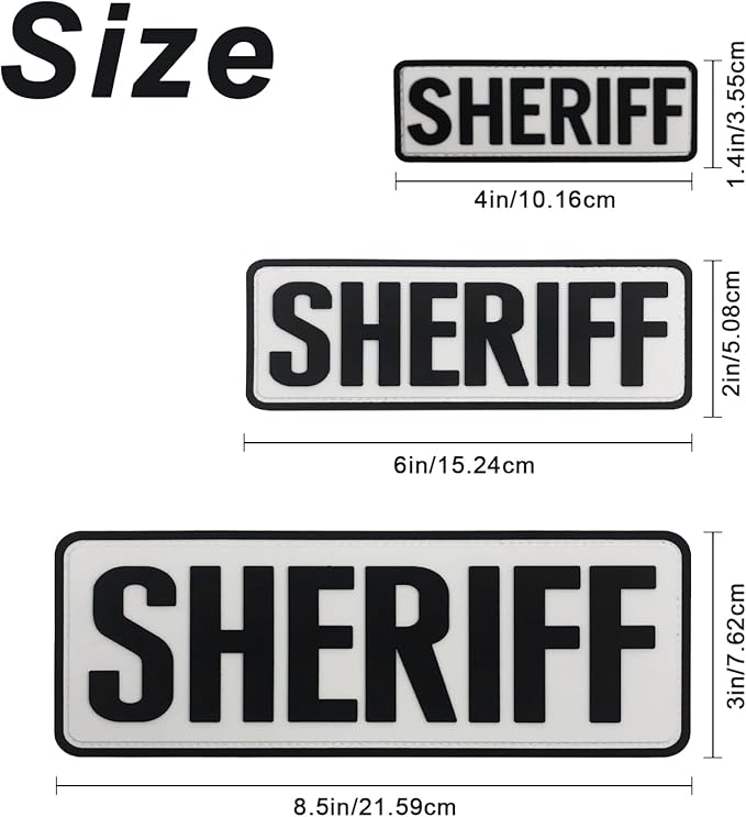 3Pcs PVC Patch with Hook Fastener Back for Hats Caps Vests Clothing Bags Backpacks (3 Pack 1Pcs 4 x 1.4 1Pcs 6 x 2 and 1Pcs 8.5 x 3)