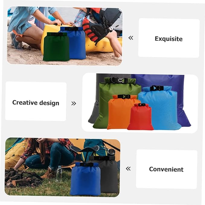 HANABASS 12pcs Portable Floating Dry Pouch Dry Bag for Camping Hiking Kayaking Water-resistant Storage Bag