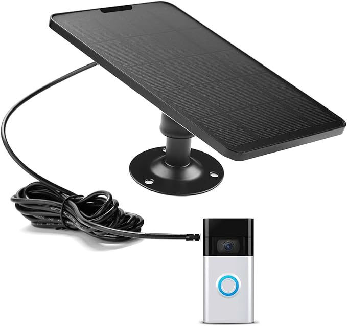 Solar Charger for Video Doorbell (2nd Generation - 2020 Release) Black