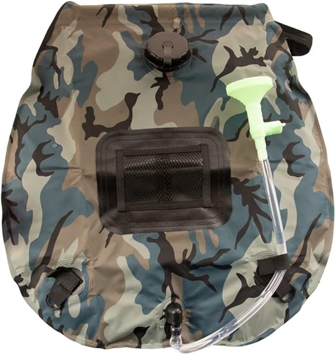 Solar Shower Bag 20L Foldable Lightweight Portable Solar Heating Bag with On/Off Switch Shower Header for Outdoor Travel Swimming Beach Hiking Cycling