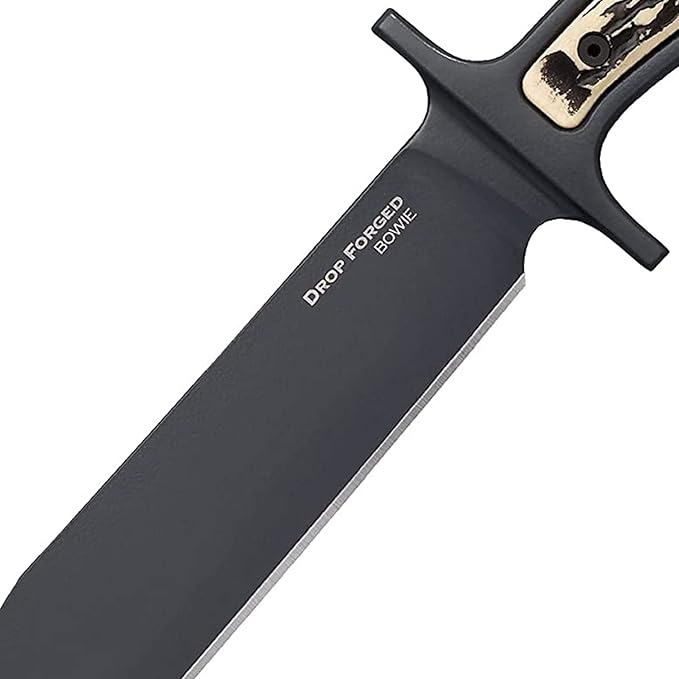 Cold Steel Drop Forged Bowie 52100 Steel Single-Piece 9.5 Clip Point Blade 4.625 Handle Fixed Blade Knife w/Secure-Ex Sheath