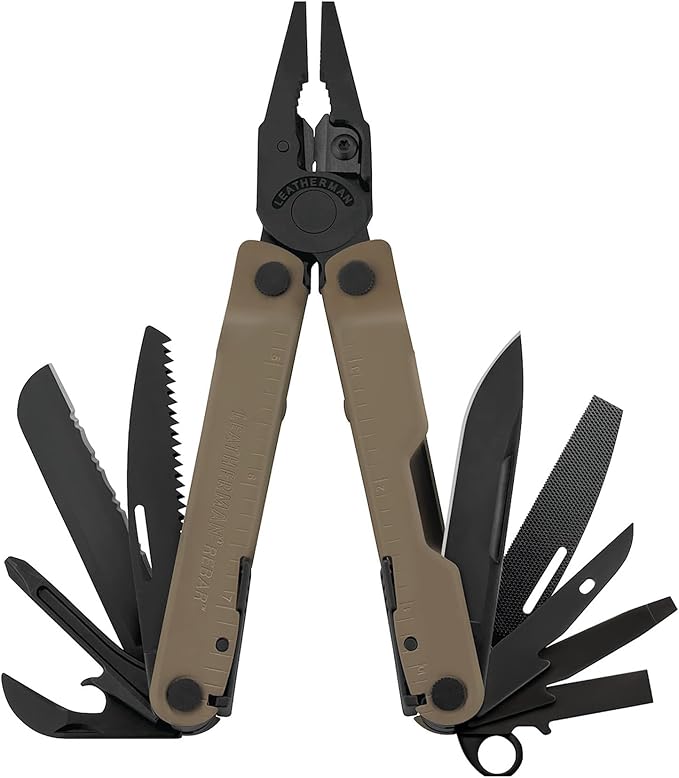 LEATHERMAN Rebar Multitool with Premium Replaceable Wire Cutters and Saw Coyote Tan