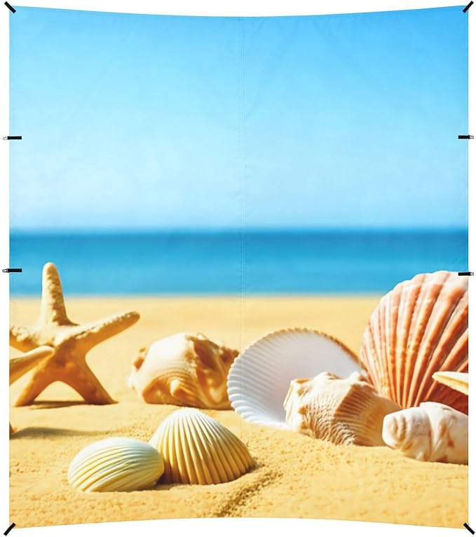 Beach Canopy with Windproof Ropes &amp Sandbags Beach Tent Sun Shade Sun Shelter for Camping Trips Fishing Backyard Fun or Picnics Beach