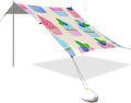 xigua Cake Beach Tent Sun Shelter with Carrying Bag - Silver Coated Oxford Fabric Beach Canopy for Beach Camping Fishing - Includes Windproof Ropes Sandbags &amp Stakes