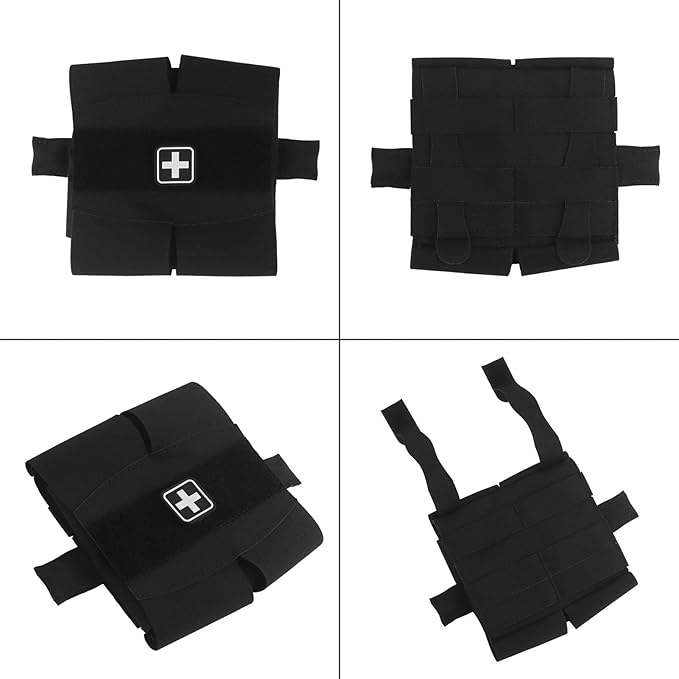 Camouflage MOLLE Medical Pouch with roll-Out Organizer top Tourniquet Band &amp ID Patch Area Utility First Aid Pouch for Airsoft Training &amp Outdoor Use