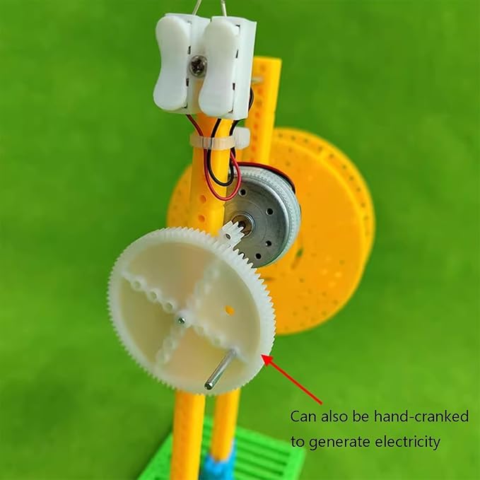 DIY Hydroelectric Generator Kit Hand-cranked Water Turbine Generator Can Be Hand-cranked Student Physics Experiment Model(Finished Product)