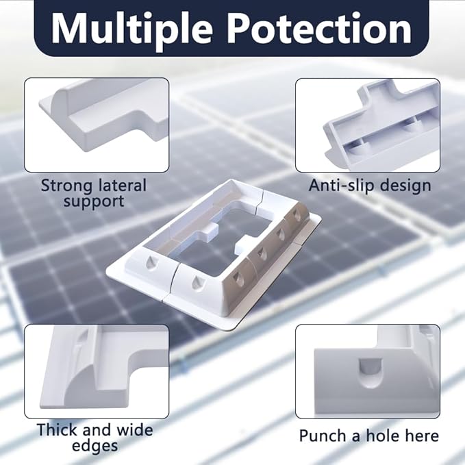 Solar Panel Mounting Brackets PC Corner Bracket Solar Panel Roof Drill-Free Mount for RV Boats 1Set - 4pcs White