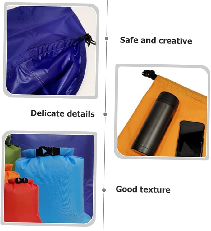 HANABASS 6pcs Dry Compression Pouch Set for Outdoor Adventure Multi Drifting Bags for Kayaking Hiking and Camping and Wear-resistant Storage
