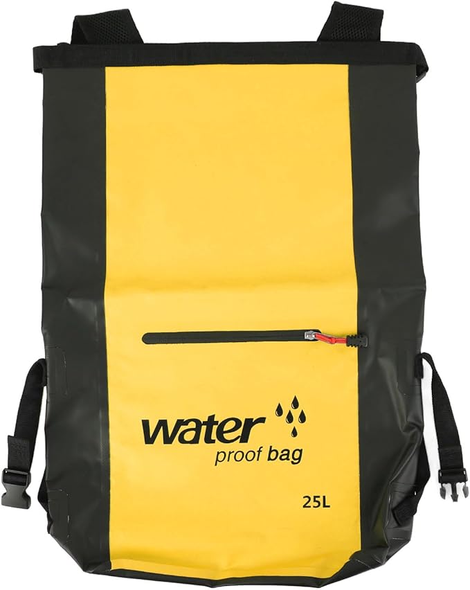 Alomejor 25L Dry Bag Kayaking Camping Drifting with Shoulder Strap Wet Dry Separation Design High Grade PVC Material for Outdoors (Yellow)