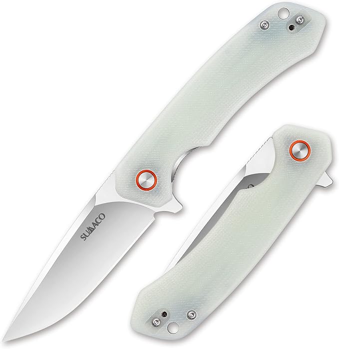 Pocket for Men Knife D2 Steel &amp G10 Handle 3.54 Blade Length Pocket Knives With Clip &amp Folding Knives - EDC Camping Fishing Outdoor Jade