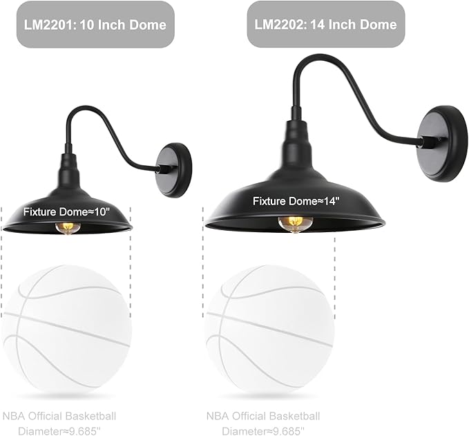 10in Black Gooseneck Barn Lights 4 Pack Farmhouse Barn Wall Mount Light Fixture Exterior Waterproof Industrial Porch Wall Sconce for Garage Patio Doorway LM2201-4P