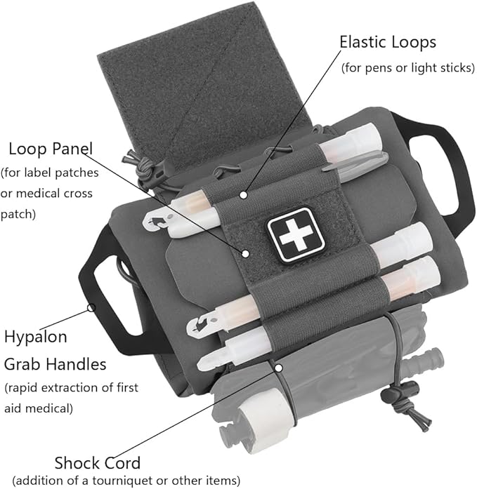Tactical IFAK PouchRapid Tear-Away Two-Piece System First Aid Kit Medical Pouches Emergency Survival Bag