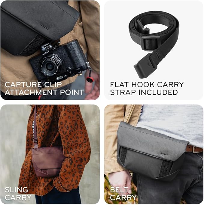 Peak Design Field Pouch V2 Eclipse 2-in-1 Organizer and Sling Bag Adjustable Shoulder Strap and Integrated Belt Loops Weatherproof Nylon Canvas Organizer Pouch or Carry Bag for Men and Women