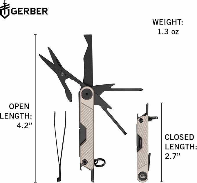 Gerber Gear Armbar Mini - 8-in1 Travel Multitool with Package Opener Screwdriver &amp Scissors - EDC Adventure Gear for Camping Hiking &amp Outdoor - Compact Utility Tool - Rose Gold